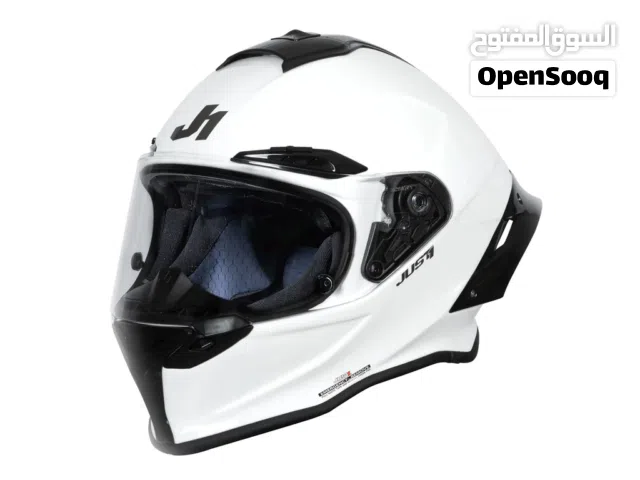 JUST1 J-GPRF Solid White Full Face Racing Helmet