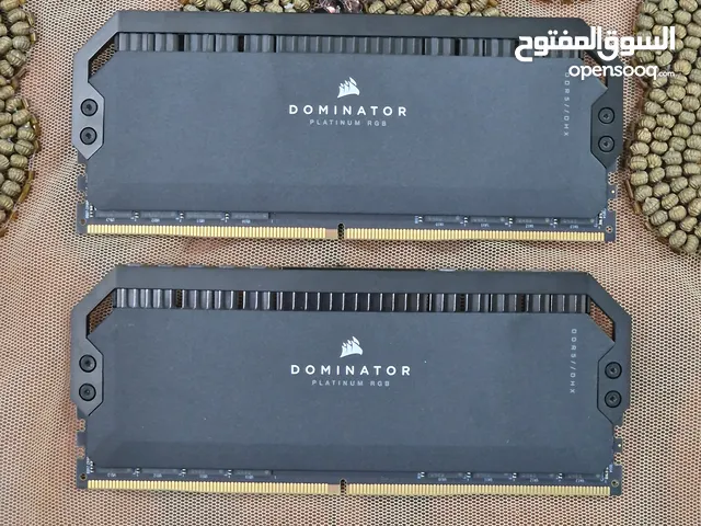 Corsair DOMINATOR PLATINUM RGB 64GB (2x32GB) DDR5 DRAM 5200MHz C40 Memory Kit — Black مستعملات خفييف