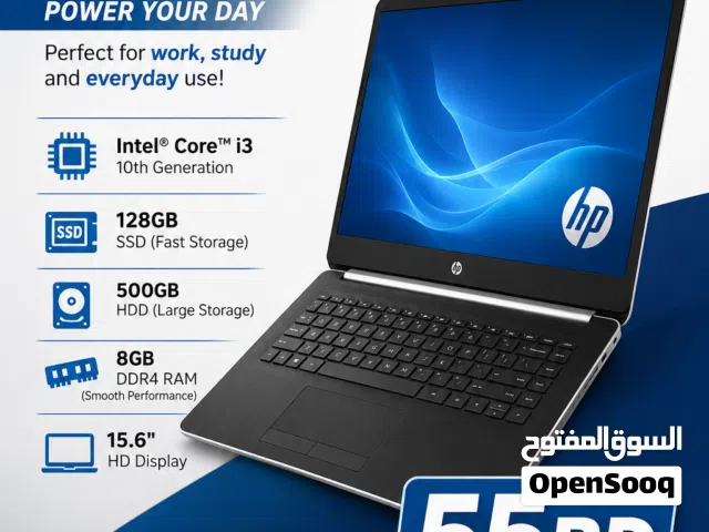 HP Laptop – Intel Core i3 10th Gen  Only 55 BD