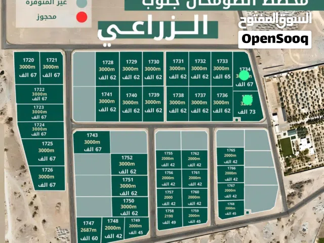 امتلك ارض زراعيه بمساحة 2000 متر في الصومحان جنوب وبالقرب من جامع الرشيد Dr