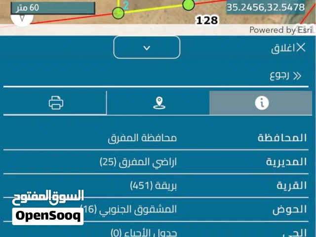 قطعتين ارض للبيع في المفرق ع مساحه 48042 سعر القطعه 26الف