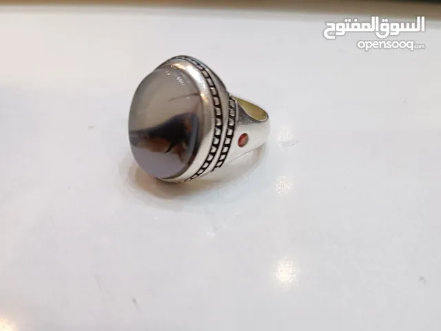 خاتمين فضه 925 عقيق يمني استعمال بسيط جداً بحاله الجديد