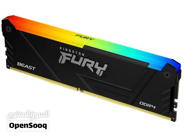رامات جيمنج ديسكتوب KINGSTON FURY BEAST 16GB DDR4 3200MHz RGB GAMING RAM