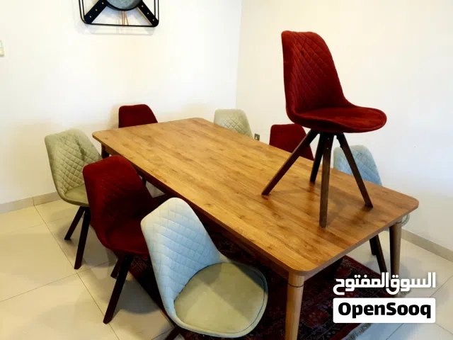 Modern 8-Person Dining Set with 360-Degree Rotating Chairs