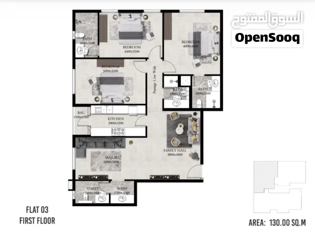 130 m2 4 Bedrooms Apartments for Sale in Muscat Al Maabilah