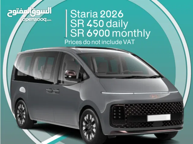 Hyundai Staria 2026 for rent (9 seater)