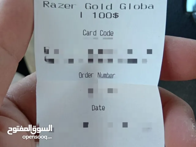 بطاقة ريزر جولد العالمية بقيمة 100 دولار RAZER GOLD GLOBAL 100$ CARD