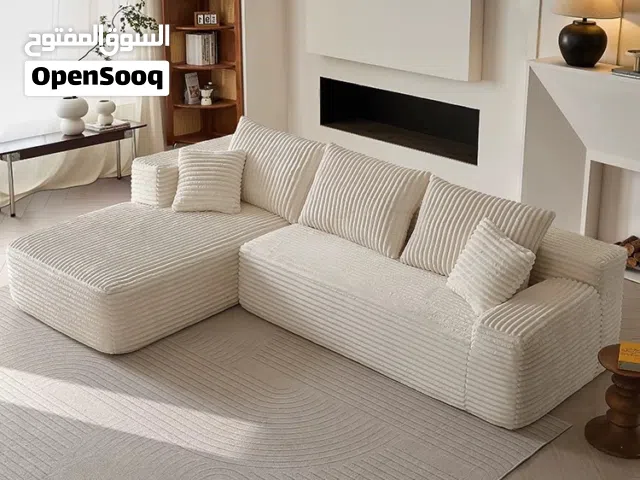 corduroy L-shaped modular sectional sofa