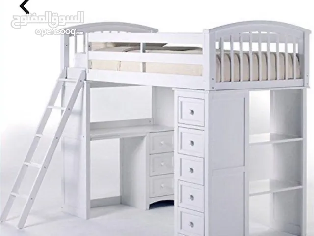 سرير بوتاري بارن pottery barn bunk bed مع ديسك للدراسة للأطفال لغاية عمر 15 عام