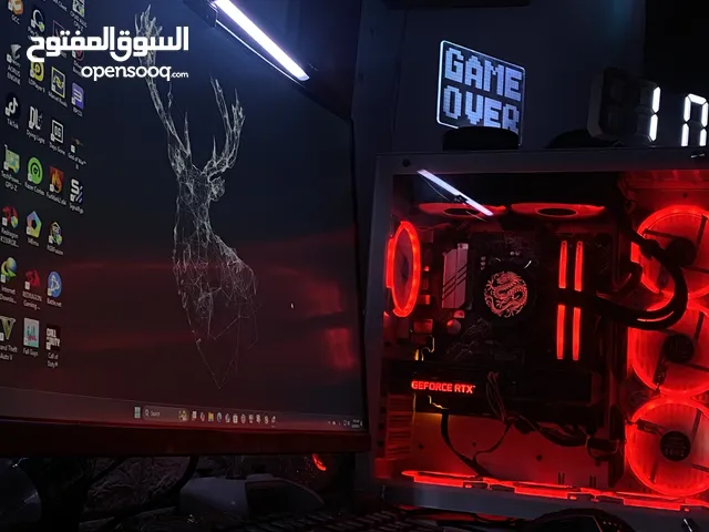 حاسبة PC بتبريد مائي + شاشة + ماوس + كيبورد + اكسسوارات