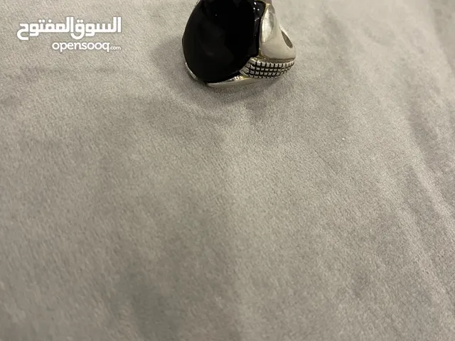 للبيع خاتم جزع يماني فضه ثقيله مختوم