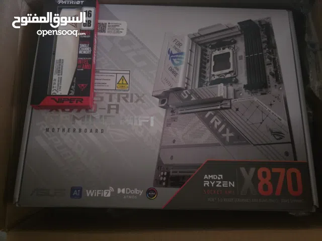 Motherboard: ASUS ROG STRIX X870-A GAMING WIFI تدعم معالجات AMD Ryzen Socket AM5 دعم DDR5 WiFi مدمج
