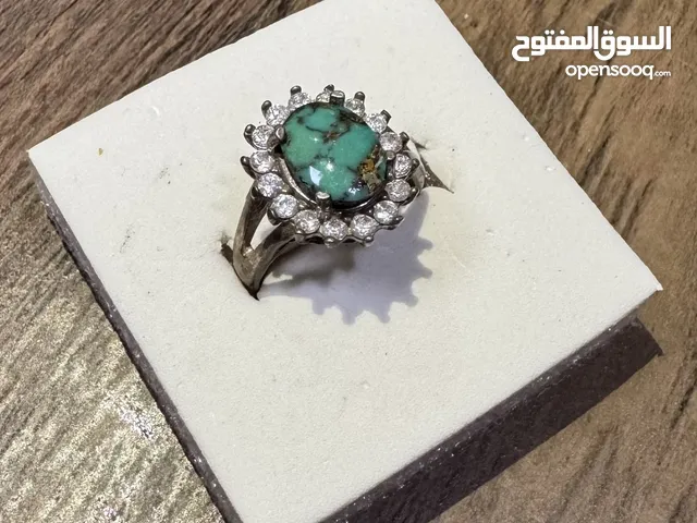  نسائي فضة مع حجر الفيروز الطبيعي – صناعة يدوية فاخرة