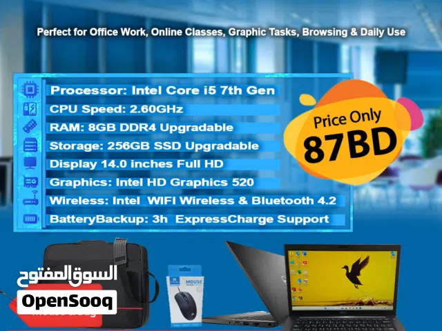 Dell Latitude 7480 – Business Class Laptop  Fast SSD  Powerful 87BD
