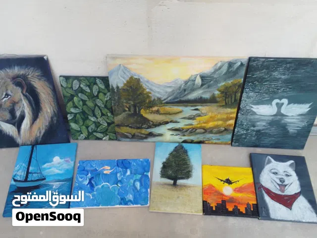 لوحات فنيه رسم ريشه اكراليك للبيع
