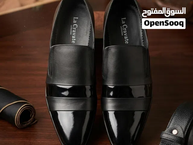 حذاء رسمى رجالى فاخر باللون الأسود الملكى من La Cravate collection- جديد تماماً - مقاس 40