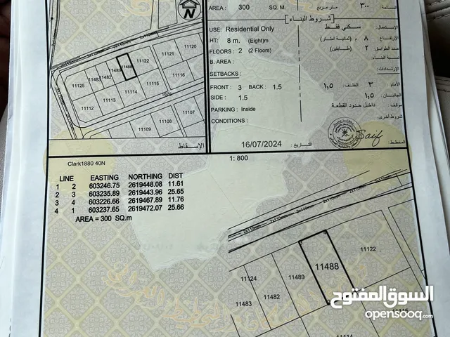 ( انا المالك ) ارض سكنية الرميس في بركاء في مخطط ع الشارع العام