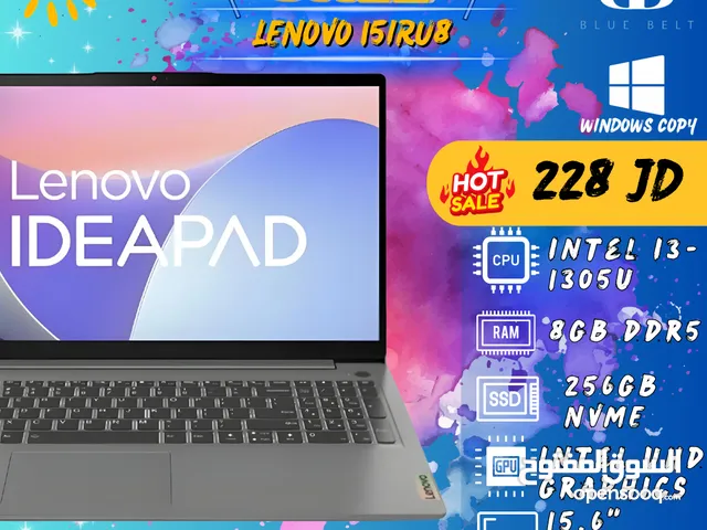 LAPTOP LENOVO IDEAPAD I3-13thGEN احدث لابتوب لينوفو I3 مكفول وبأفضل سعر