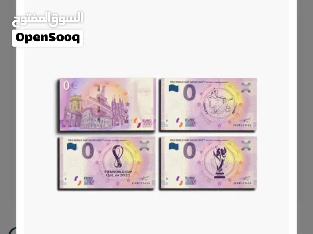 0 Euro 3 Souvenir Notes in a FOLDER FIFA WORLD CUP QATAR 2022 FIFA Official