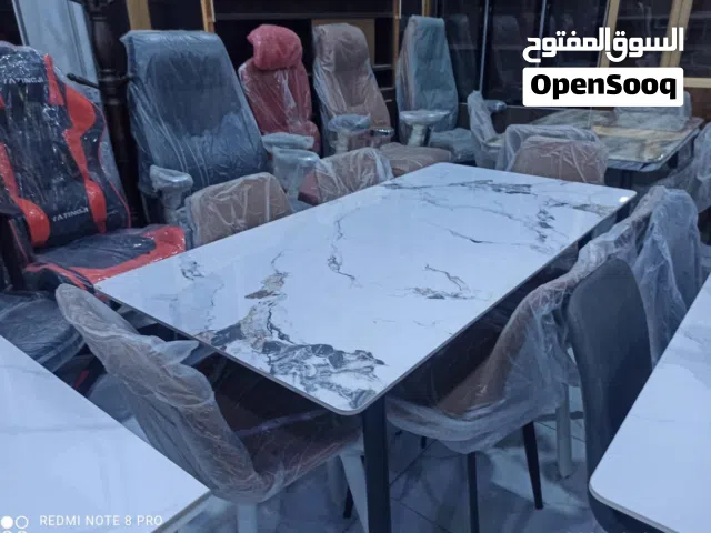 سفرة طعام فخمة بتصميم عصري يليق ؟ رخام درجه اولئ خامه وكاله ضد الكسر كراسي جالد مريح جدا