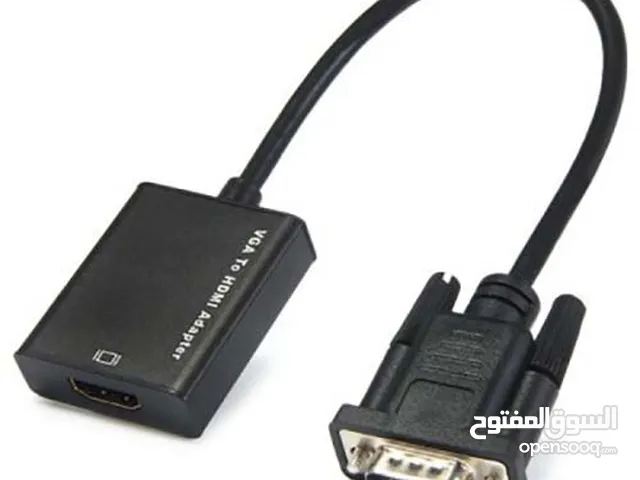 VGA TO HDMI ADAPTER 1080 تمحول VGA إلى HDMI بوضوح 1080 بيكسل عالي الدقة مع كابل تحويل صوتي أسود