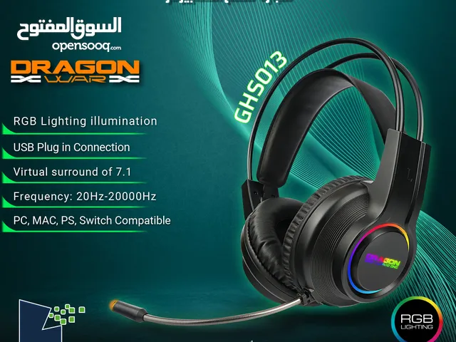 سماعات اذن هيدسيت  جيمنغ Dragon War Gaming Headset GHS013 RGB