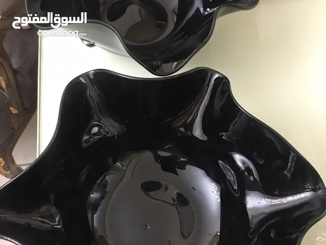 صحن زجاج باللون الاسود  عدد 2 غير مستعمل