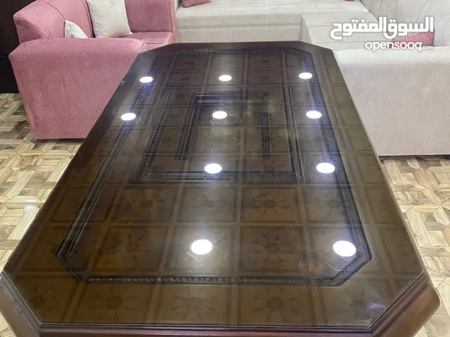 طاوله سفره 6 كراسي بحاله الوكاله استخدام بسيط خشب زان بالكامل وقشره زيتون