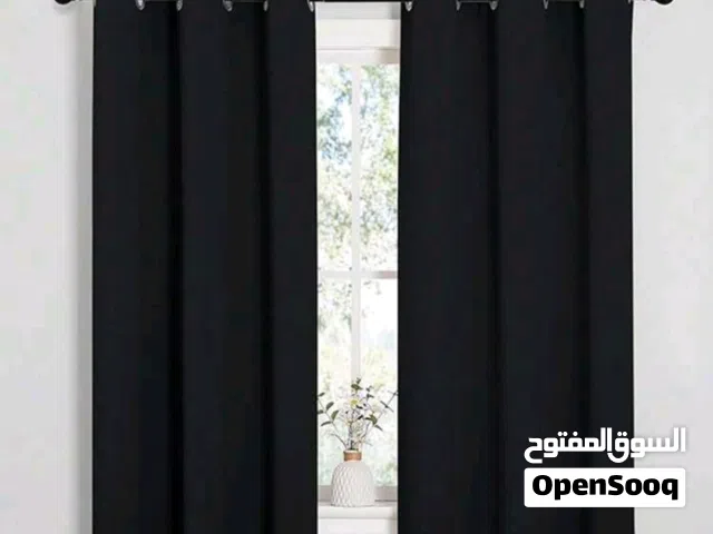 ستائر بالون الأسود قطعتين