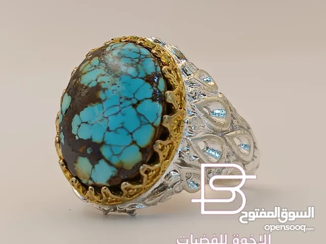 خواتم فضه عيار 925 درجه اولا بحجر الفيروز