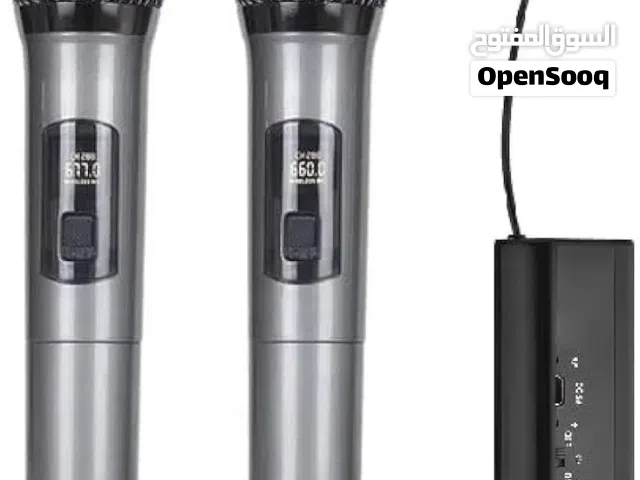 ميكروفون لاسلكي احترافي مزدوج UHF مع جهاز استقبال صغير محمول بمقبس 6.3 kh Duel Professional UHF Wire