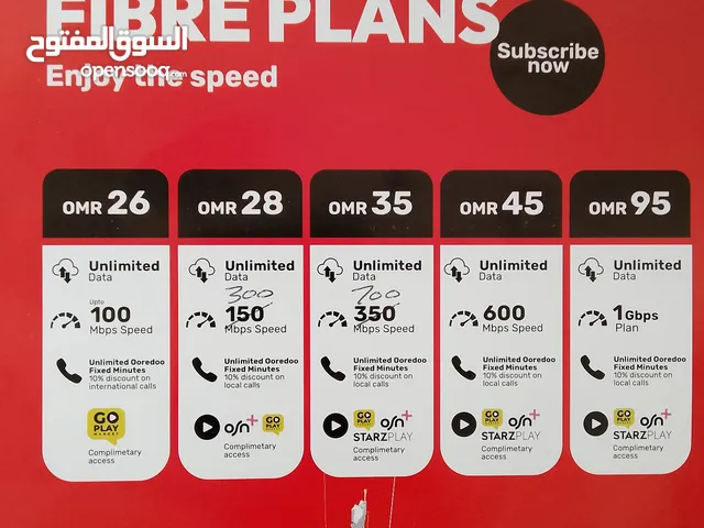 استمتع بأسرع إنترنت منزلي في عمان مع باقات Ooredoo فايبر!