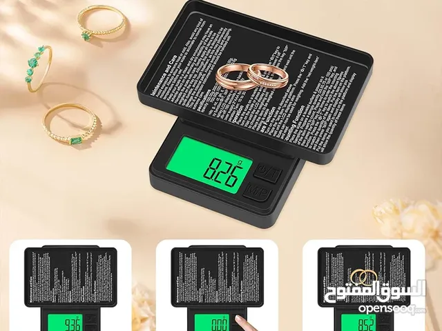 ميزان جيب رقمي 1000 جرام × 0.001 جرام، شاشة LCD بإضاءة خلفية، 7 وحدات فارغة