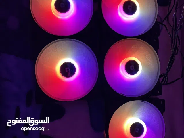 Used rgb case fans 5pcs with rgb hub and remote
