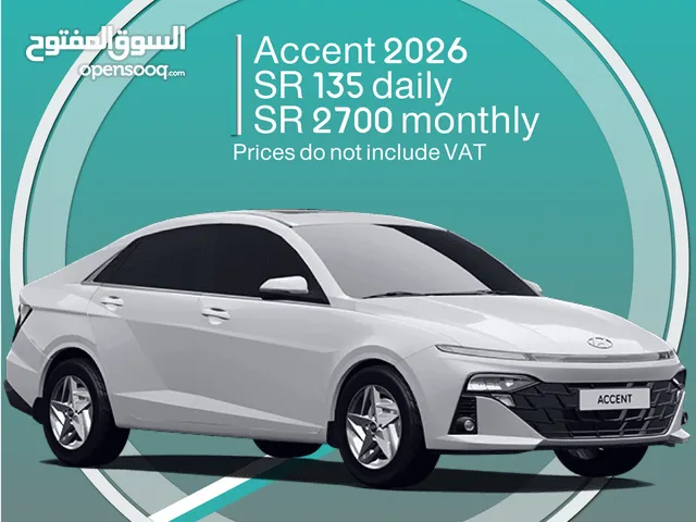Hyundai Accent 2026 for rent - Free delivery for monthly rental