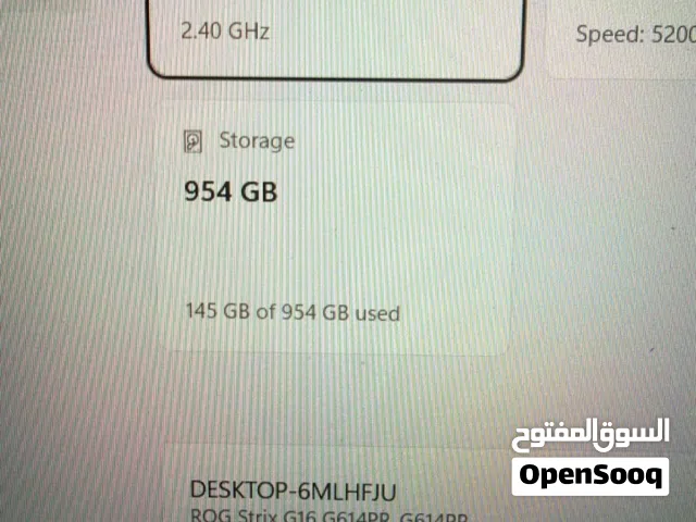 ASUS ROG Strix G16 G614PR لابتوب بعدها لوك مشحونة تقريبا 30 مرة