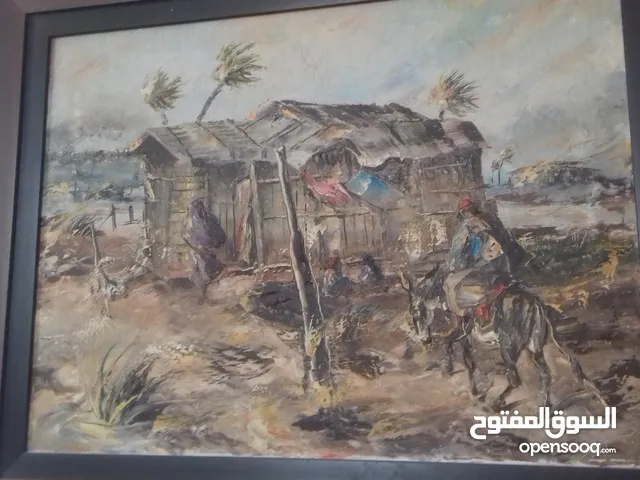 لوحة رسم قديمة لل ( البارودي ) الفنان الليبي