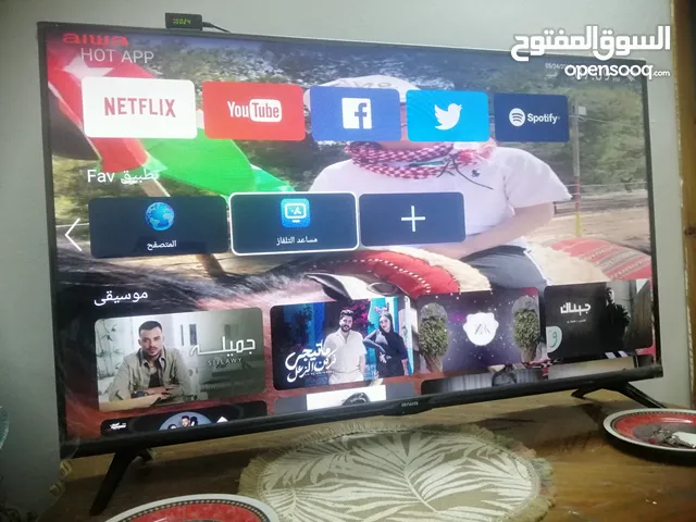 شاشة سمارت اندرويد نوع aiwa ياباني 43 بوصة صوت ستيريو وصورة فل فل