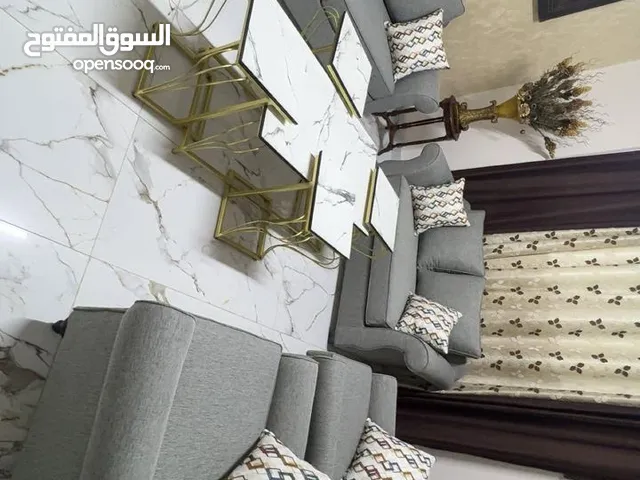 طقم كنب 7مقاعد ستايل أمريكي قمة بالفخامة والأناقة تفصيل خشب سويد 4_سم وأسفنج دانلوب 16_سم