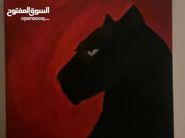 لوحة أكريليك بإسم "بلاك جاغوار" بحماية لامعة 40*40cm