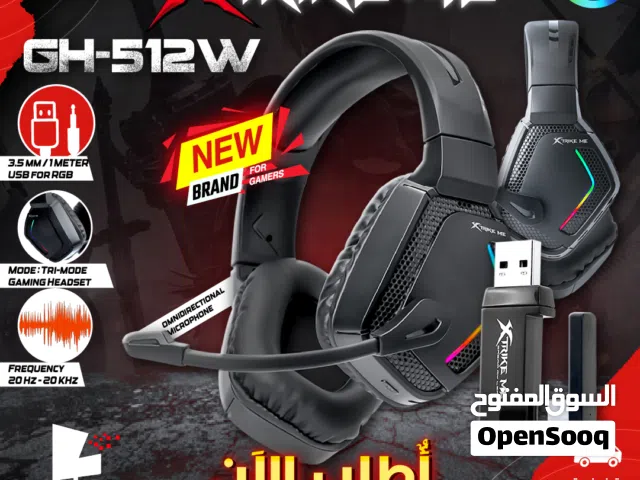 سماعات رأس وأذن جيمنغ مضيئة اصلية  XTRIKE ME GH-512W  wireless headset RGB LIGHT
