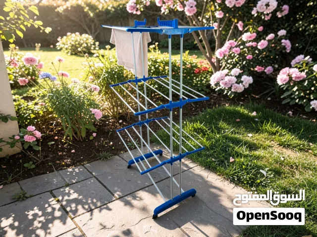 منشر ملابس ثلاثي الطوابق مع عجلات جديد  متوفر توصيل لجميع محافضات