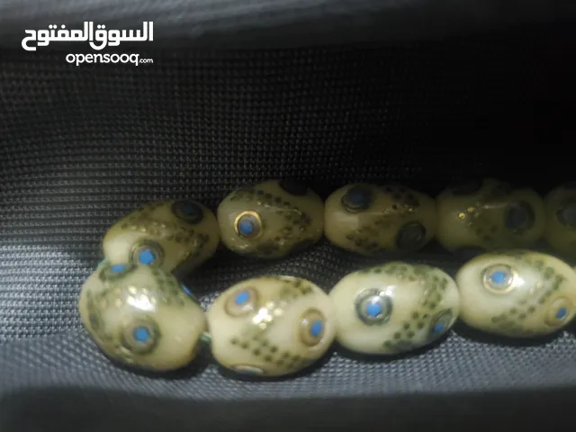 سبحة يسر مطعم بالفضة وسبحة ناب فيل مطعم بالفضة