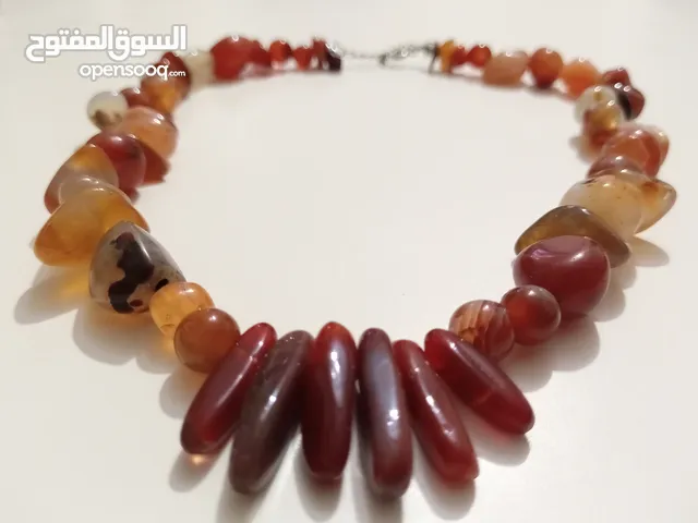 عقد عقيق كهرمان يماني انتيك