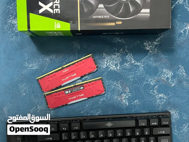 قطع كمبيوتر للبيع ( كرت شاشة + رامات + كيبورد)