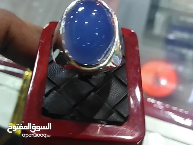 Silver Omani style men ring with agate yamini