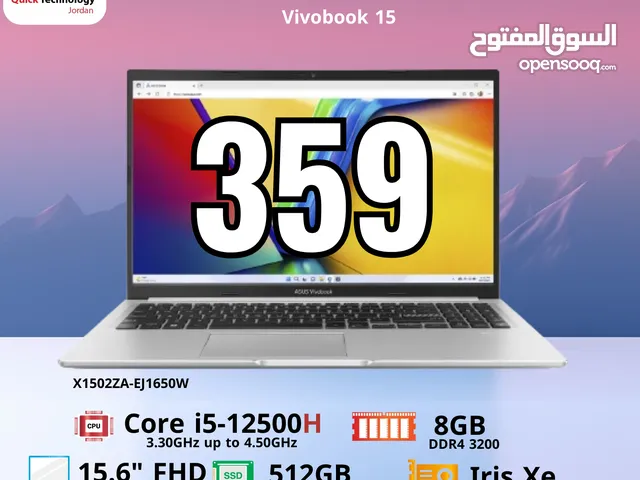 Laptop asus Vivobook 15   Ci5-12H لابتوب اسوس كور اي 5 الجيل الثاني عشر H