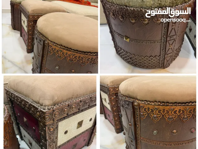 Handcrafted Traditional Ottoman Stools (Set of 3)