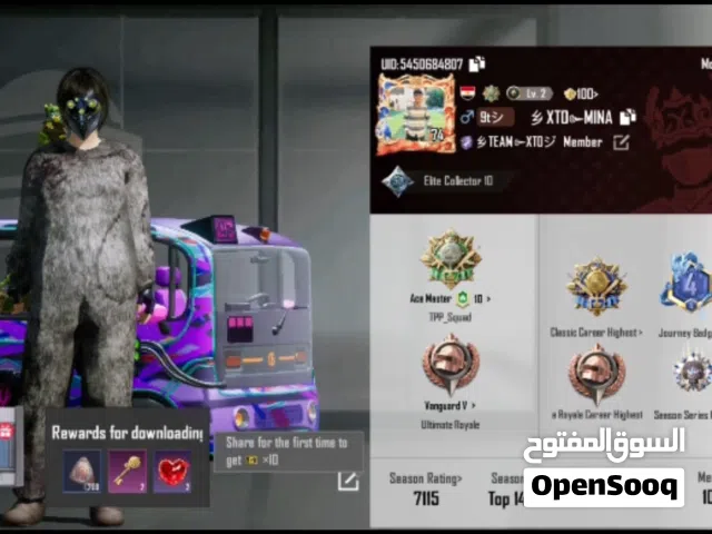 حساب ببجي للبيع وفيه فصال