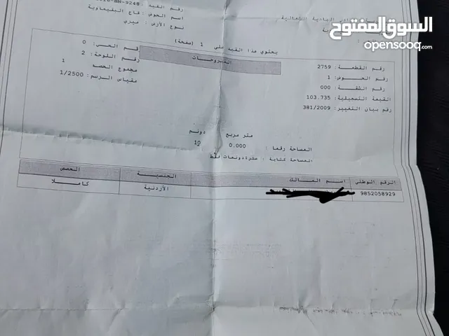 10 دونمات مفروز في المفرق البقيعاوية بسعر3000دينار قابل للتفاوض